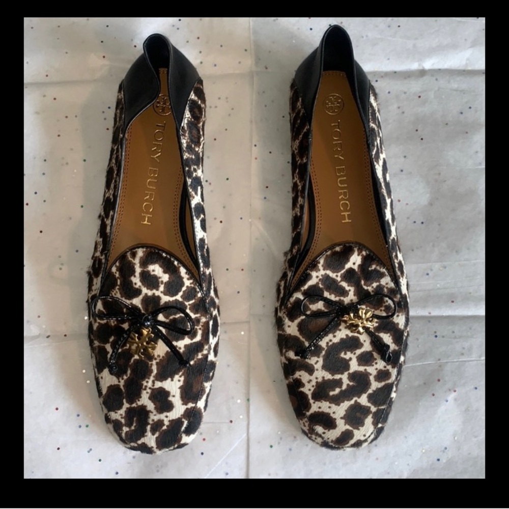 Leopard Print Calf Hair Apron Toe Loafers